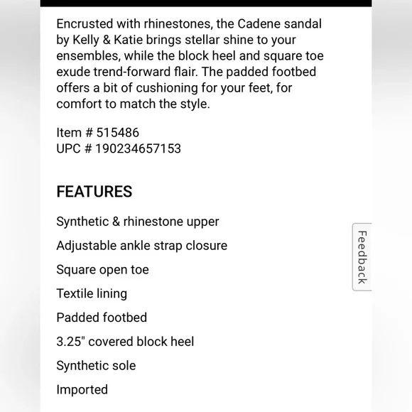 Kelly & Katie Black Rhinestone Heel - Picture 4 of 9